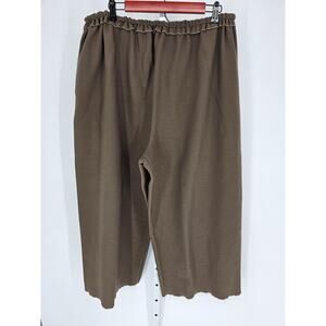 Shivali Women's Green Elastic Waist High Rise Wide Straight Leg Pant Size 2X